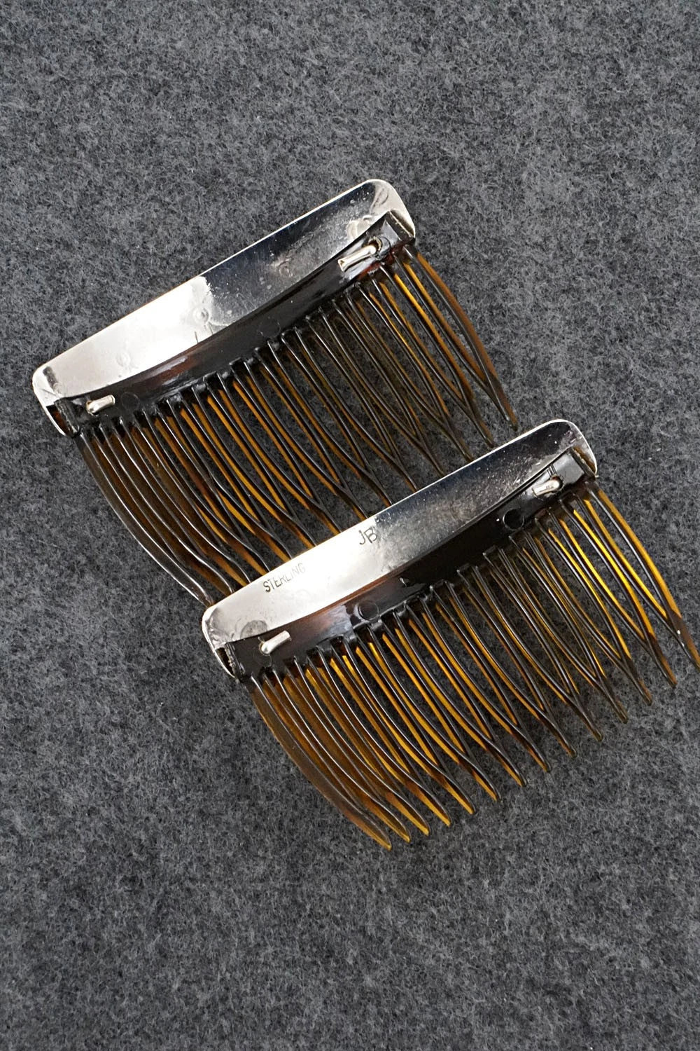 Turquoise & Sterling Silver Hair Combs - Joann Silver
