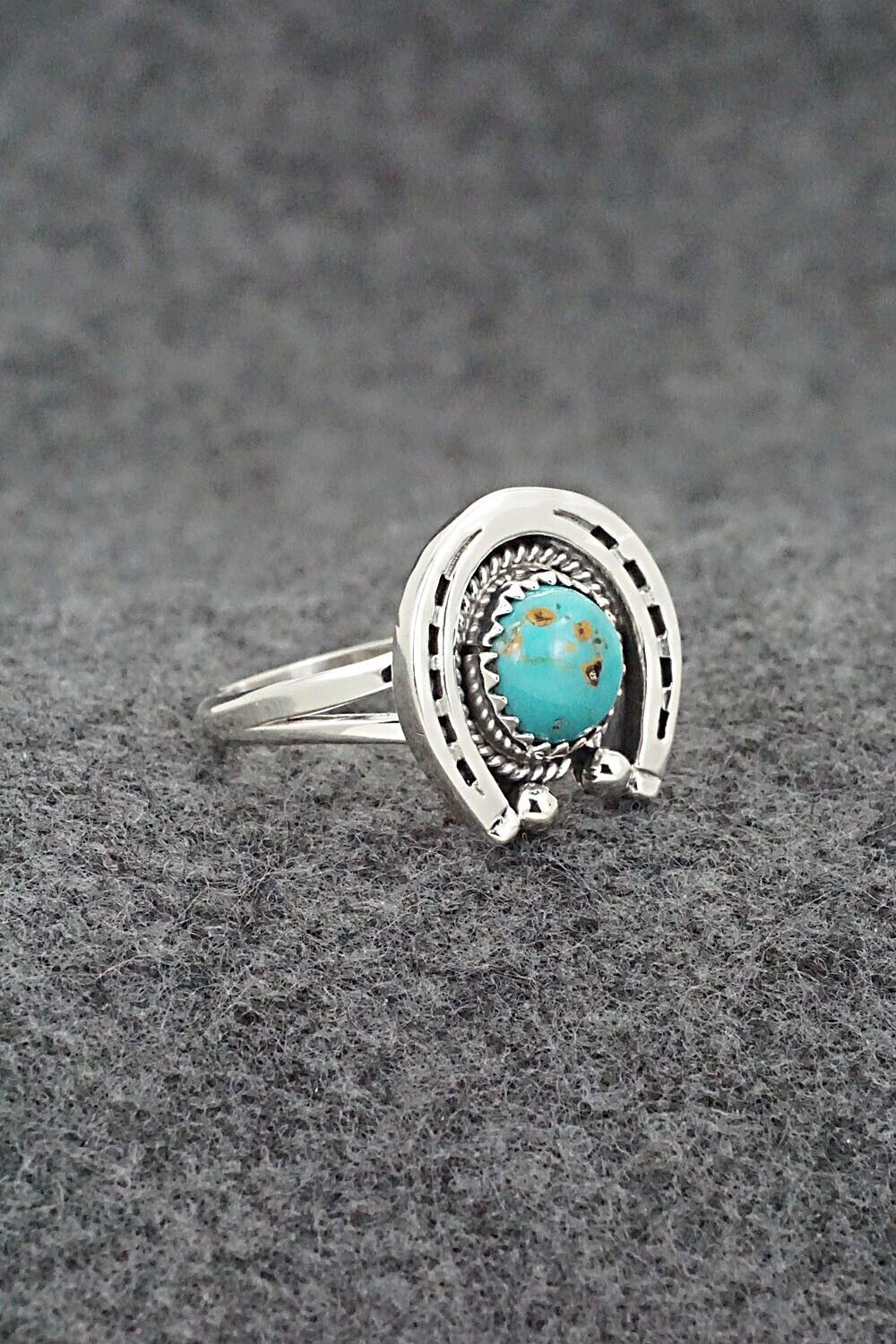 Turquoise & Sterling Silver Ring - Alice Rose Saunders - Size 8