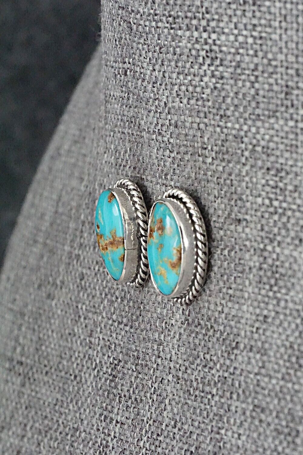 Turquoise & Sterling Silver Earrings - Marco Begaye