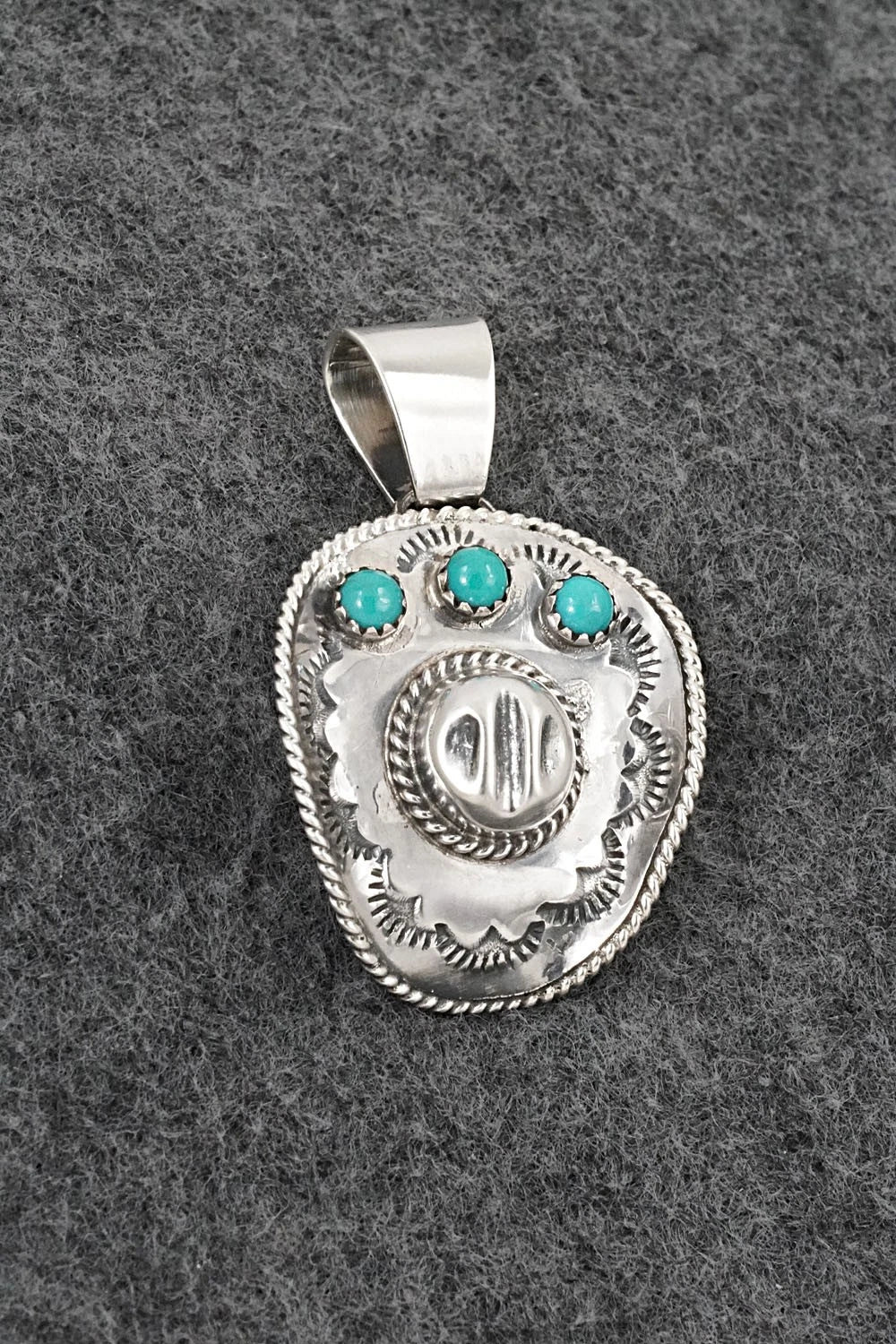 Turquoise & Sterling Silver Pendant - Bobby Platero