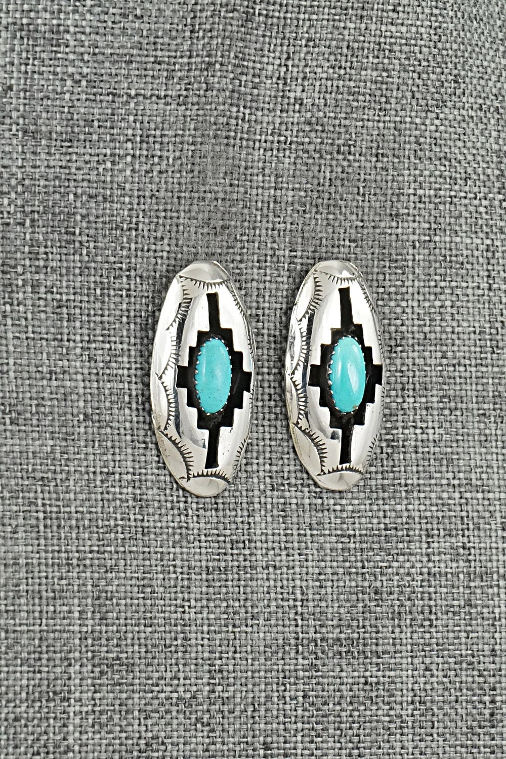Turquoise & Sterling Silver Earrings - Felix Perry
