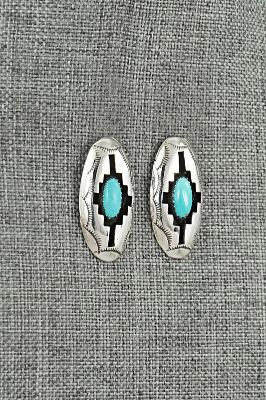 Turquoise & Sterling Silver Earrings - Felix Perry