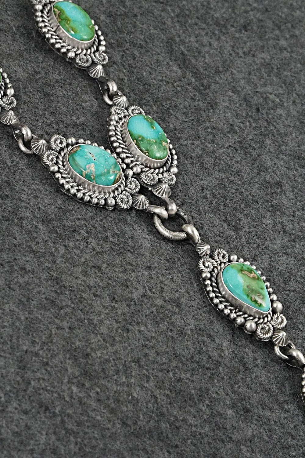Turquoise & Sterling Silver Necklace and Earrings Set - Rosita Calladitto