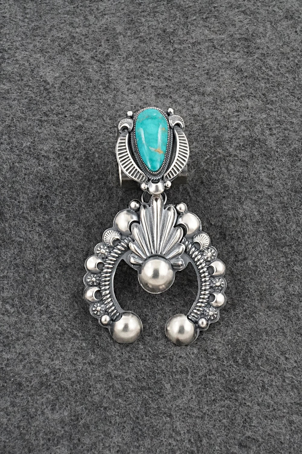 Turquoise & Sterling Silver Pendant - Delbert Gordon