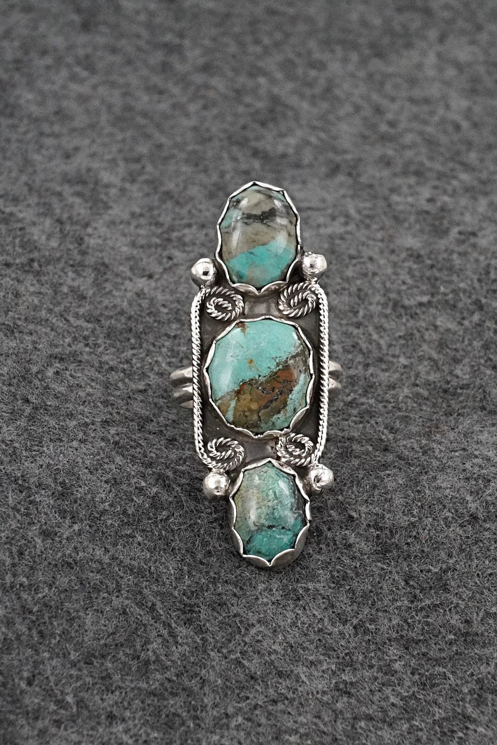 Turquoise & Sterling Silver Ring - Priscilla Reeder - Size 8.5