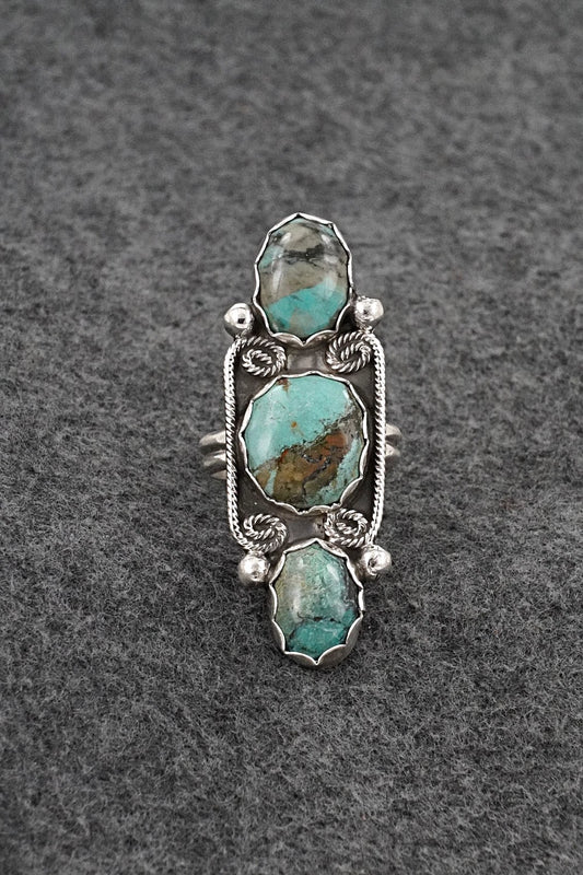 Turquoise & Sterling Silver Ring - Priscilla Reeder - Size 8.5