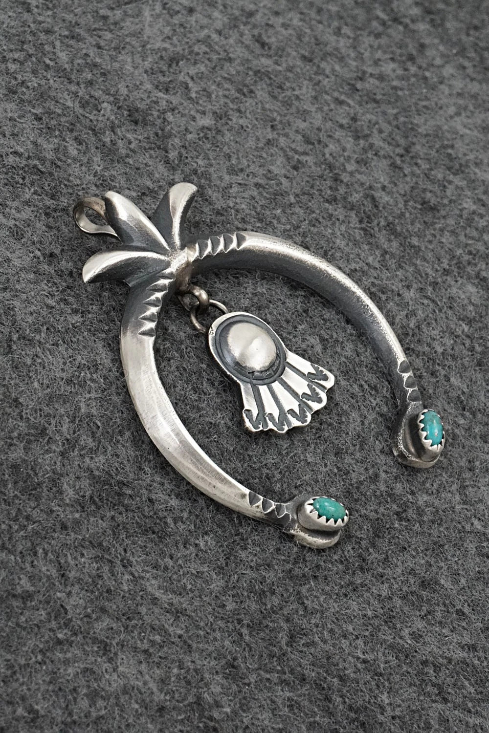 Turquoise and Sterling Silver Pendant - Martha Cayatineto