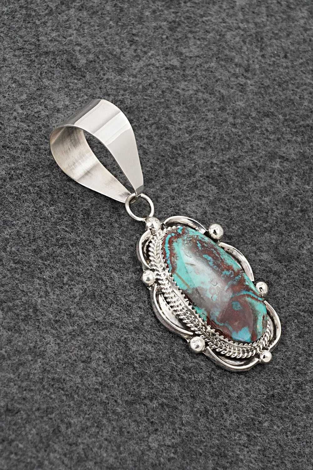 Turquoise & Sterling Silver Pendant - Leslie Nez