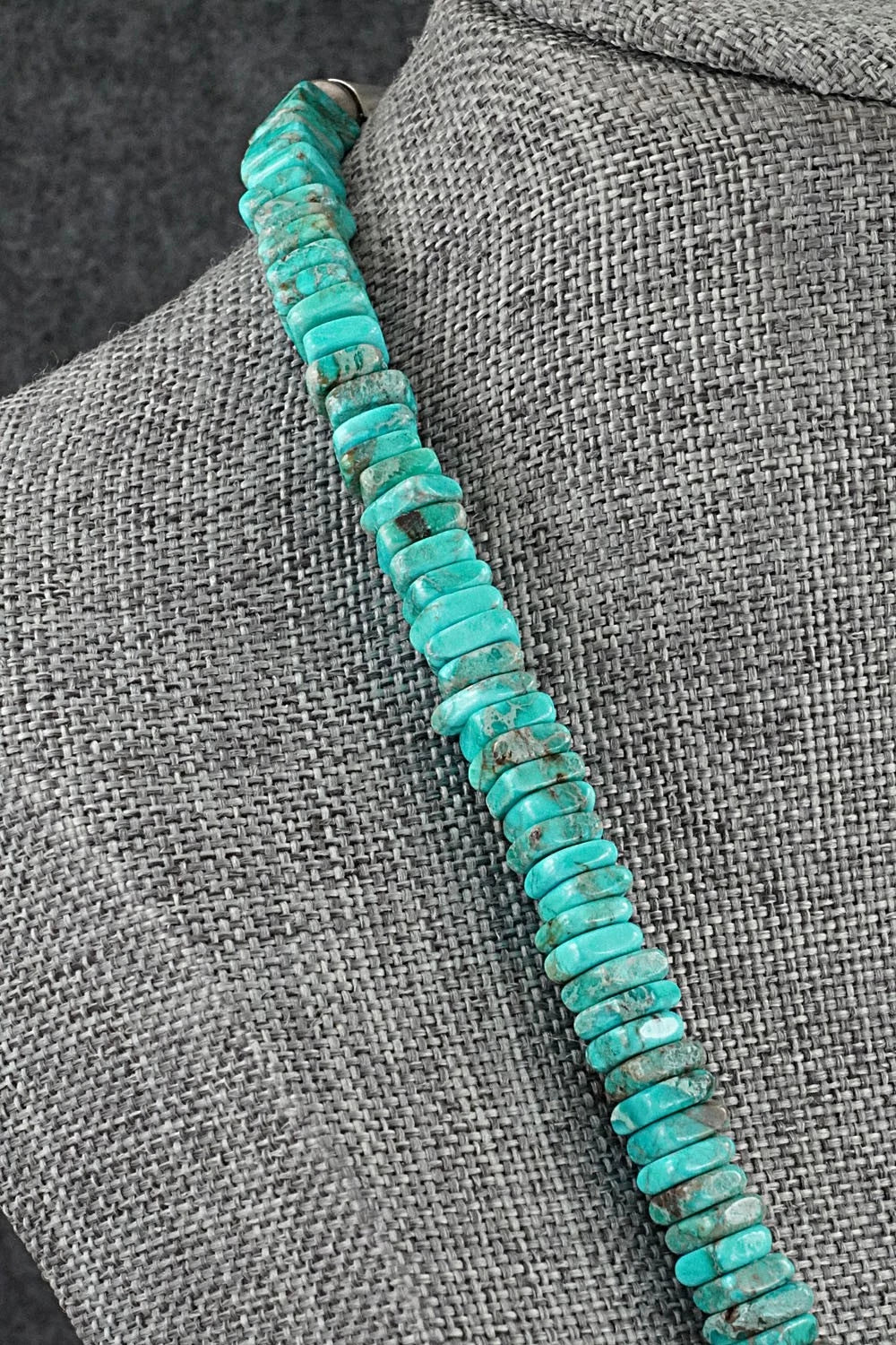 Turquoise & Sterling Silver Necklace 18" - Doreen Jake