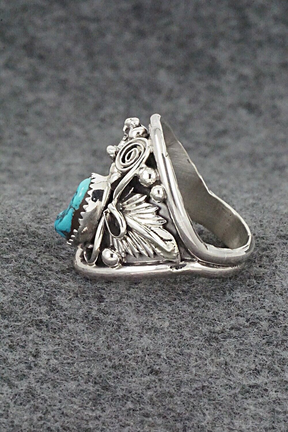 Turquoise & Sterling Silver Ring - Jeannette Saunders - Size 11.5