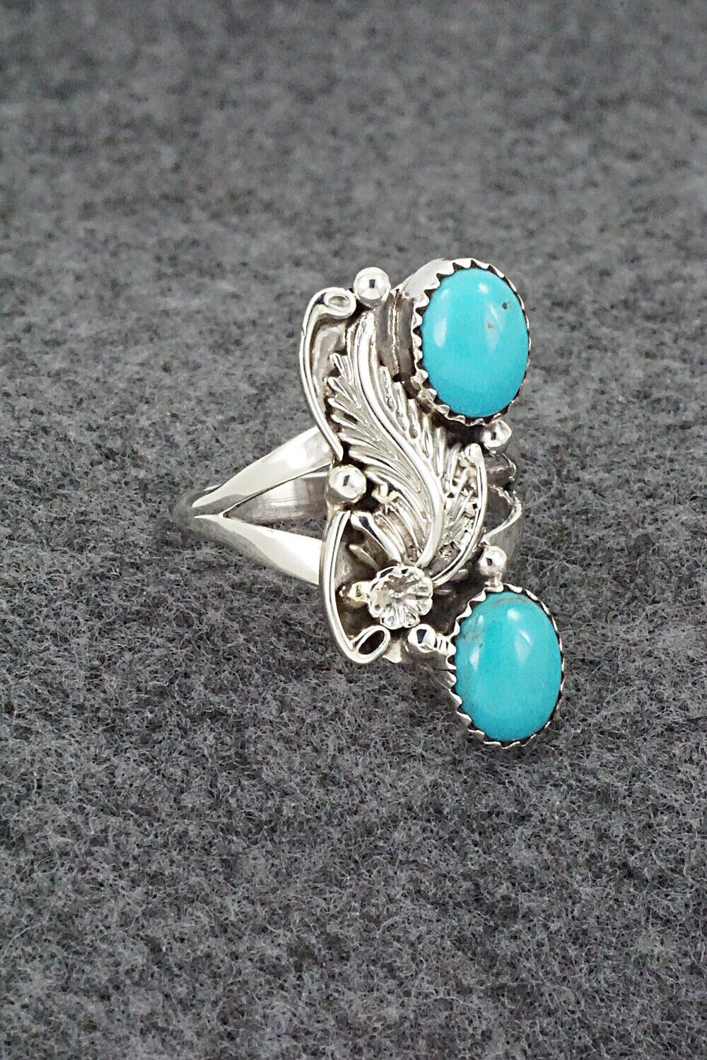 Turquoise & Sterling Silver Ring - Robert Martinez - Size 8.75