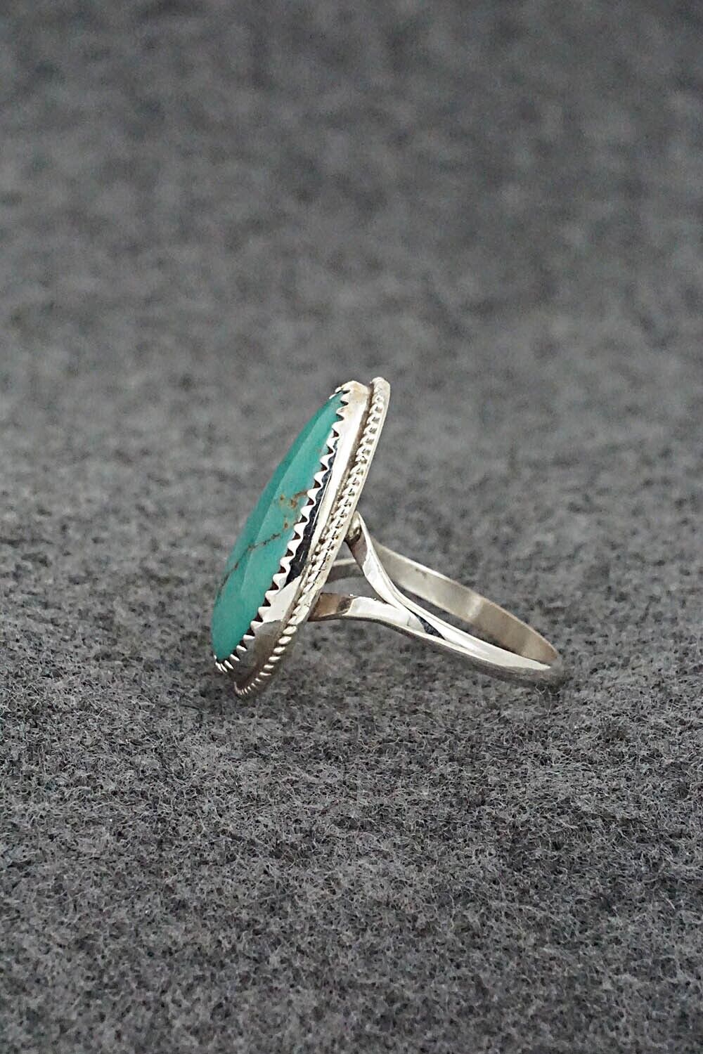 Turquoise & Sterling Silver Ring - Ernest Hawthorne - Size 7.5