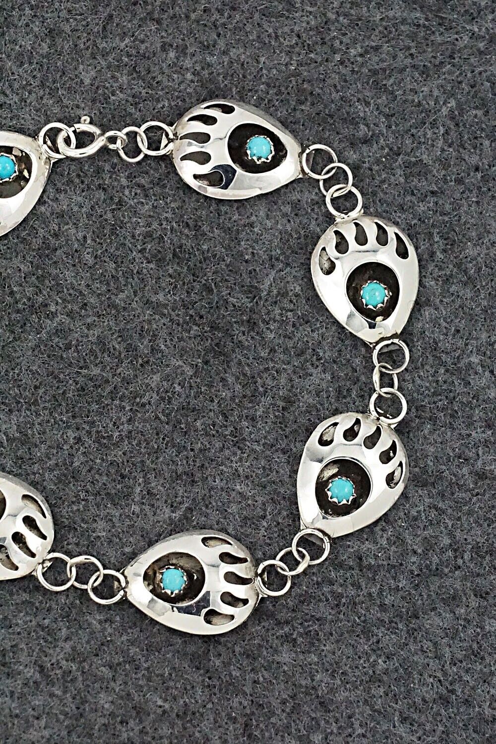 Turquoise & Sterling Silver Link Bracelet - Cynthia John