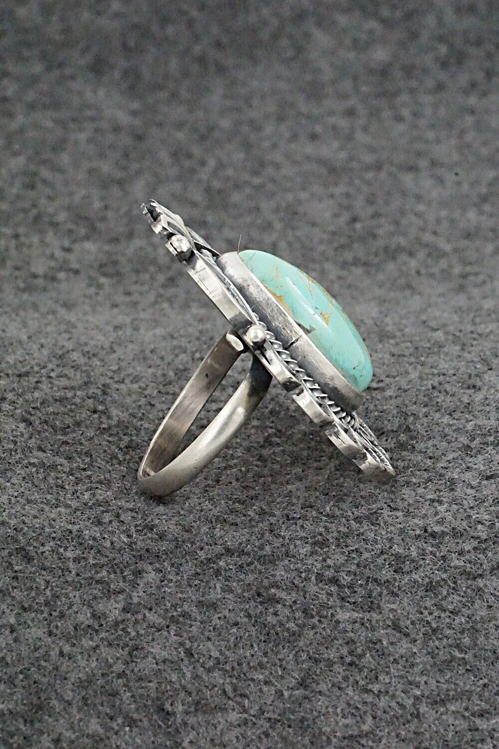 Turquoise & Sterling Silver Ring - Mark Yazzie - Size 9 Adj.