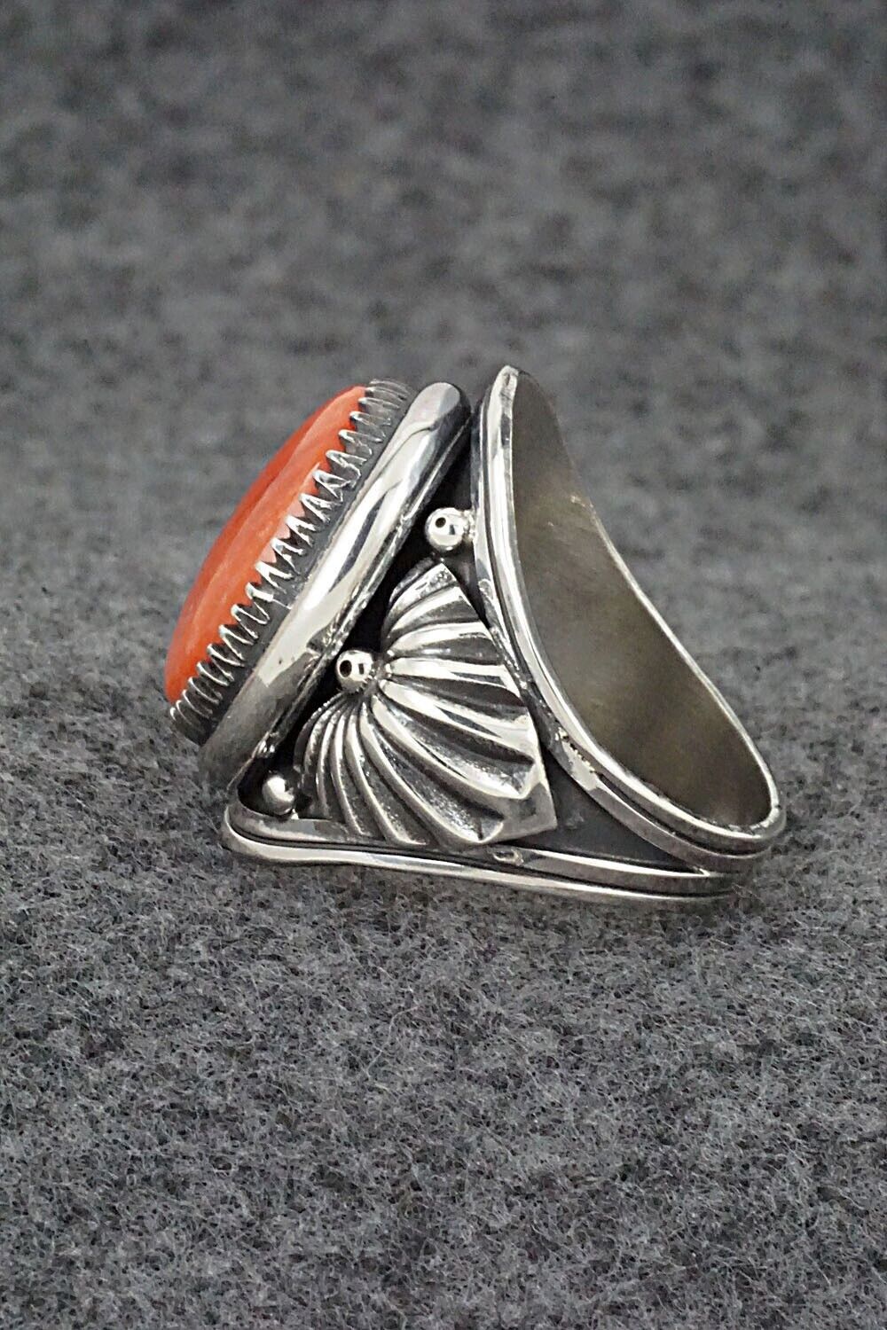 Spiny Oyster & Sterling Silver Ring - Derrick Gordon - Size 10.75
