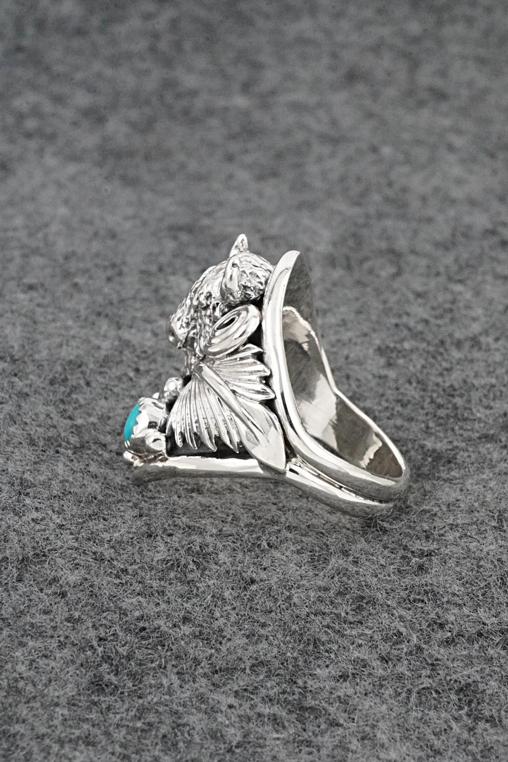 Turquoise & Sterling Silver Ring - Darrell Morgan - Size 11.5