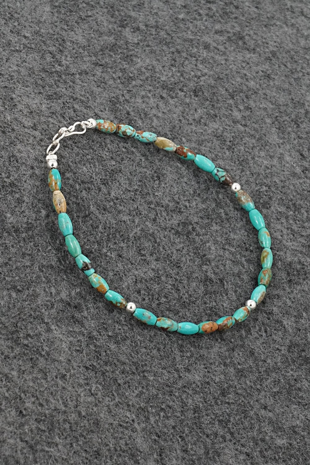 Turquoise & Sterling Silver Bracelet - Doreen Jake