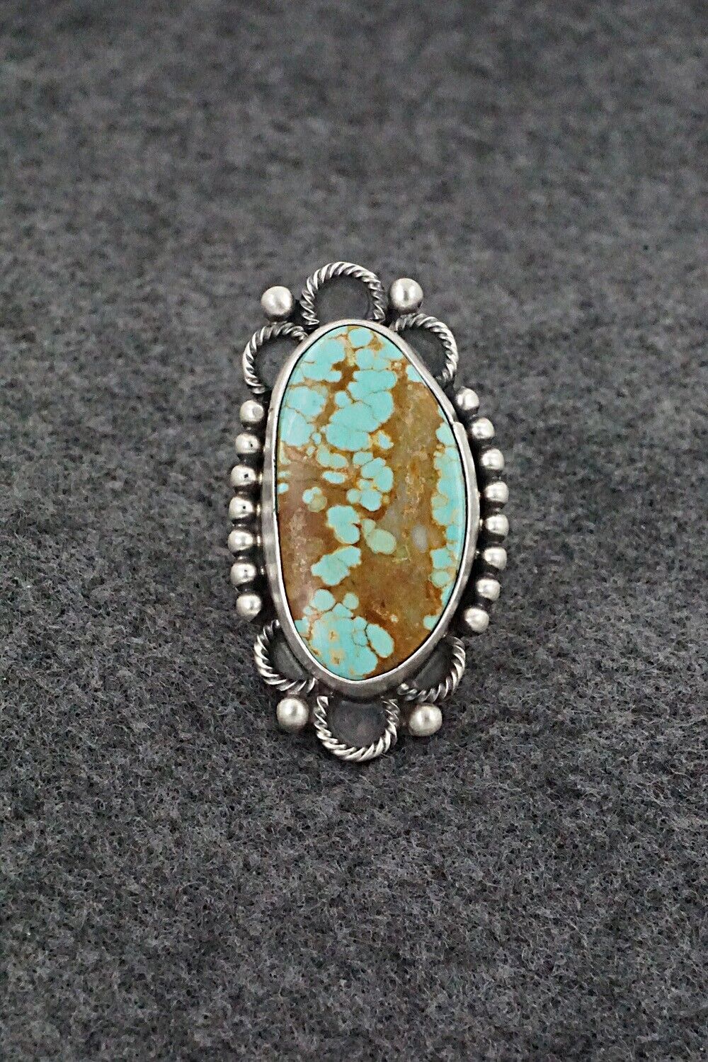 Turquoise & Sterling Silver Ring - Jameson Garcia - Size 7 Adj.