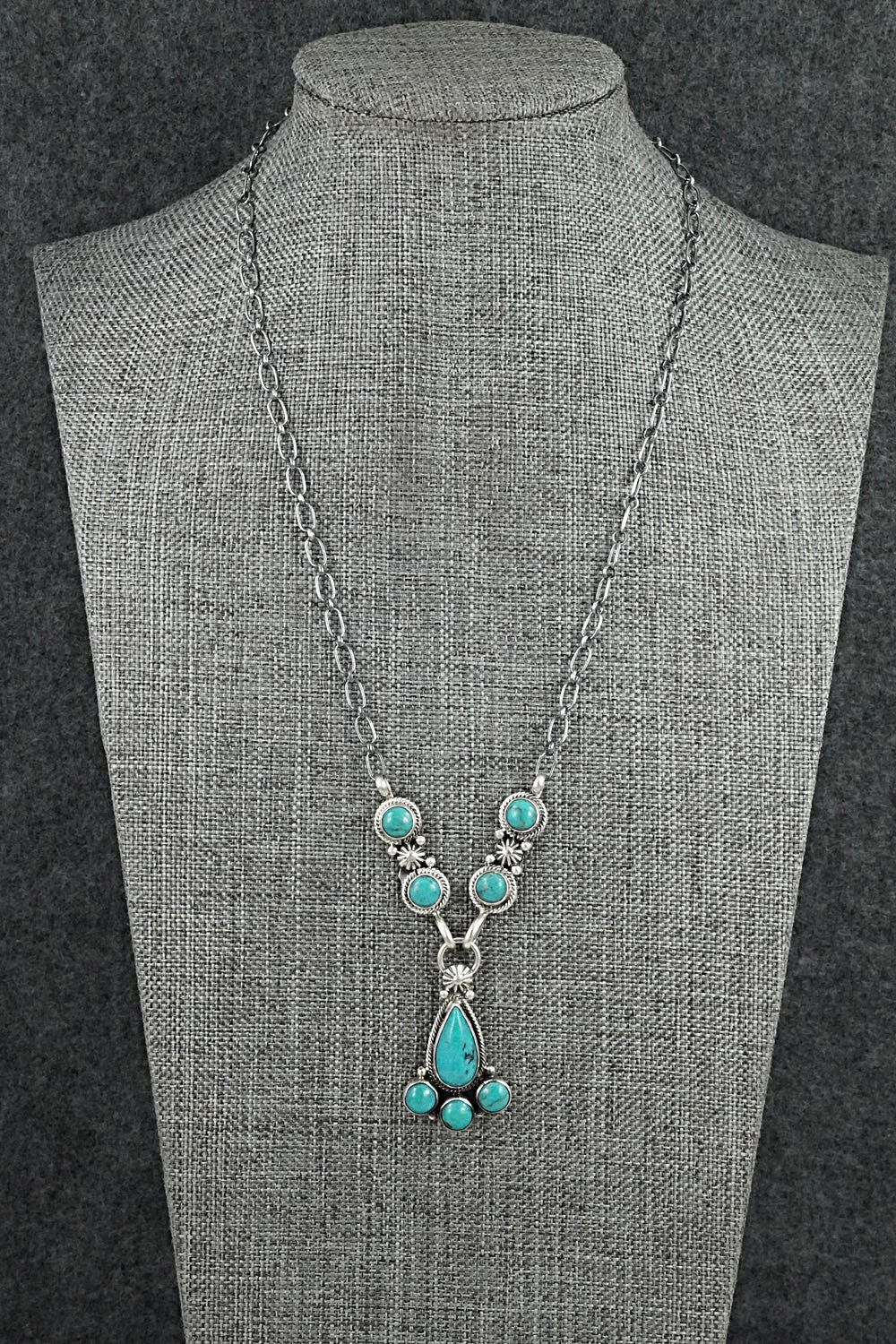Turquoise & Sterling Silver Necklace - Verley Betone