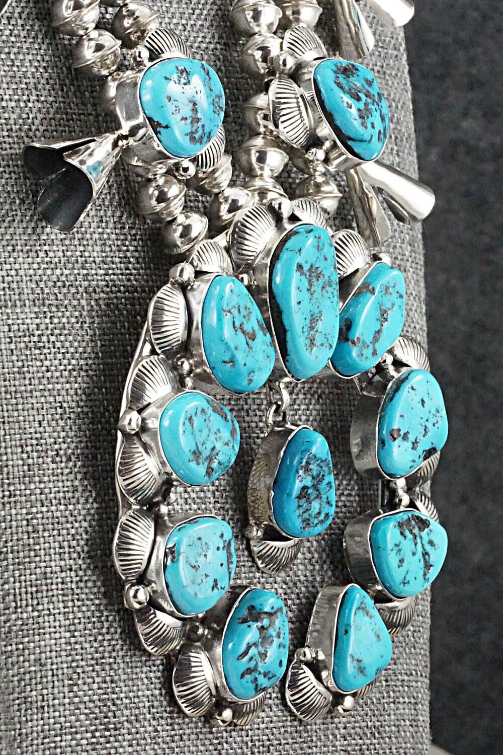Turquoise & Sterling Silver Squash Blossom Set - Vernon Johnson