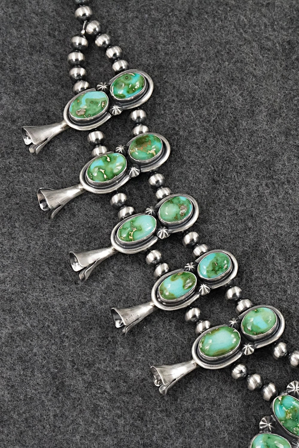 Turquoise & Sterling Silver Squash Blossom Set - Darrin Livingston