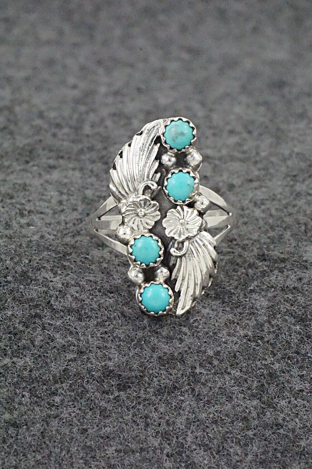 Turquoise & Sterling Silver Ring - Jerryson Henio - Size 9