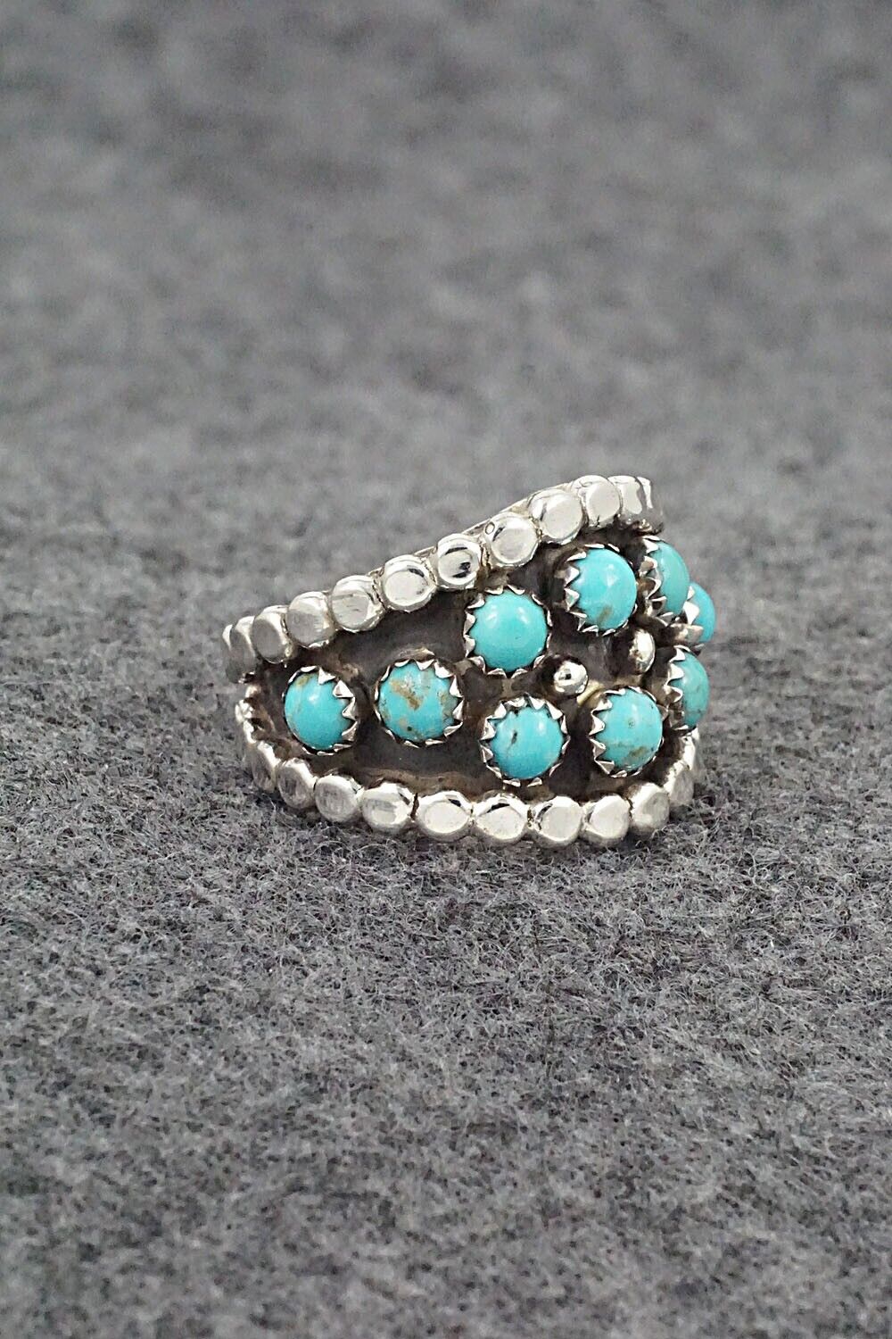 Turquoise & Sterling Silver Ring - Thomas Yazzie - Size 7.5