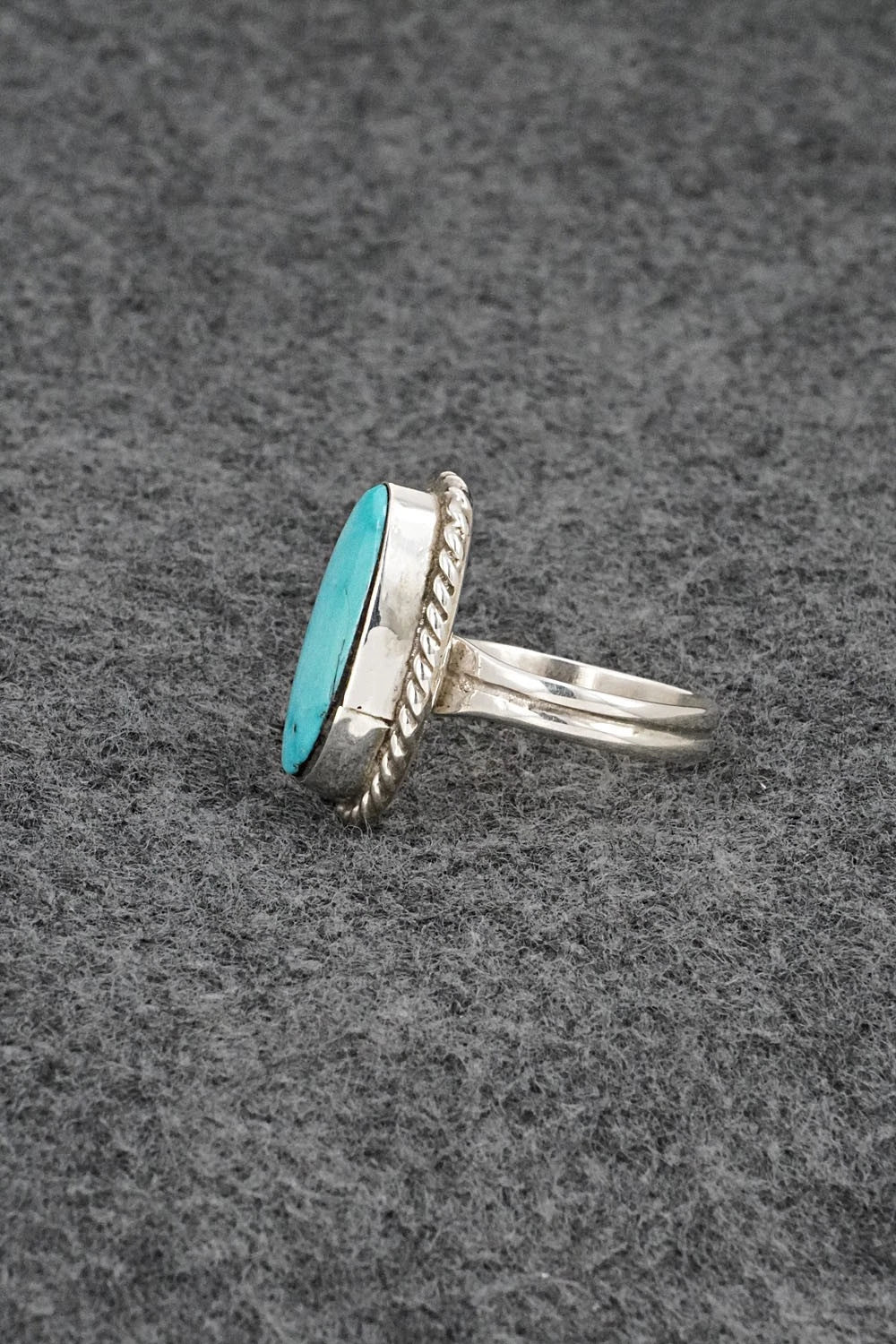 Turquoise & Sterling Silver Ring - Darius Arviso - Size 8.5