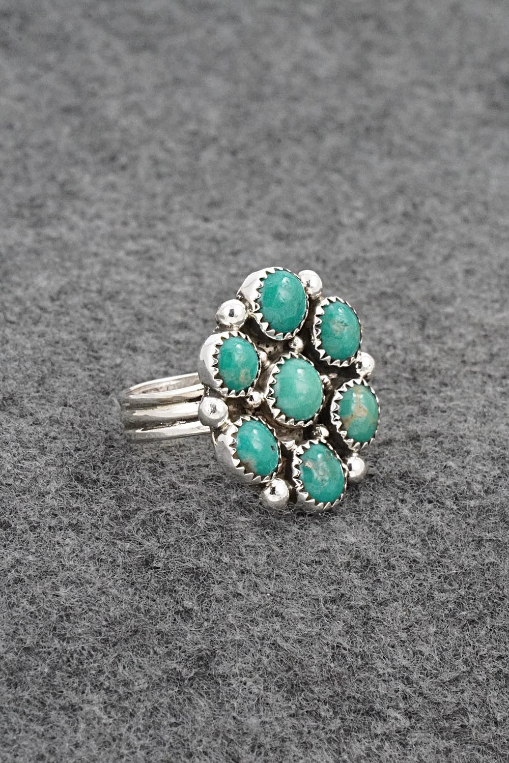 Turquoise & Sterling Silver Ring - Priscilla Reeder - Size 9.5