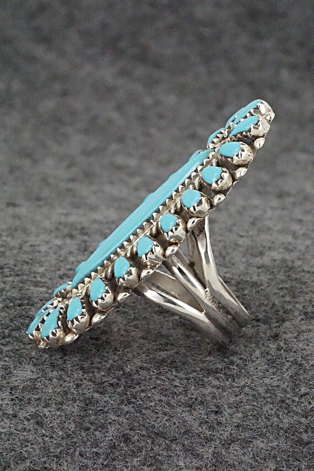 Turquoise & Sterling Silver Ring - George Gasper - Size 8