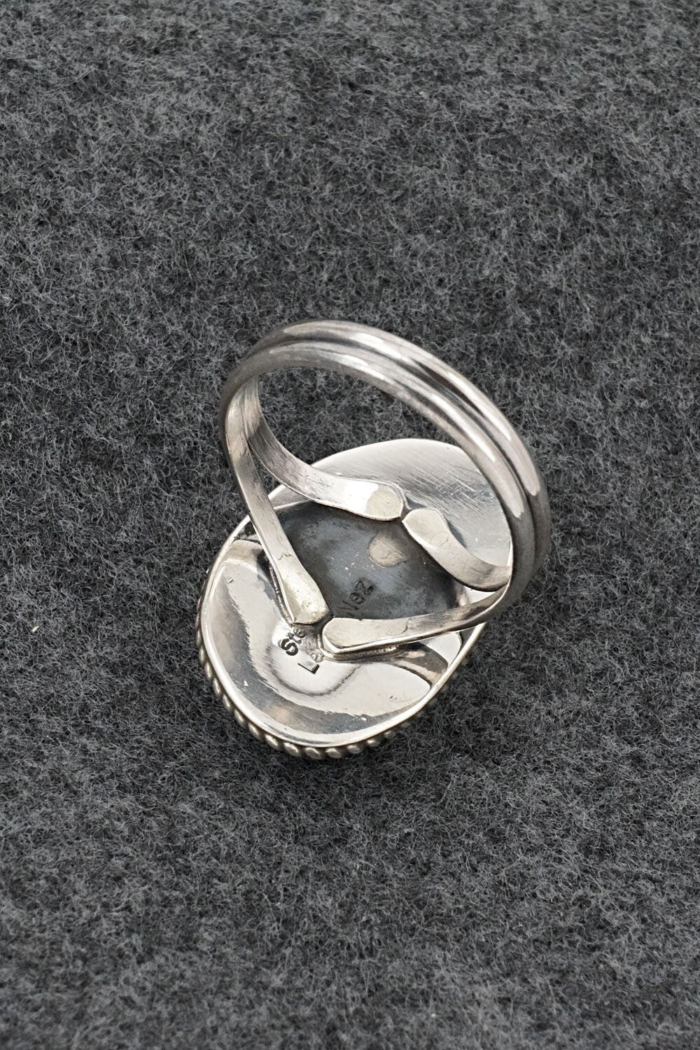 Turquoise & Sterling Silver Ring - Leslie Nez - Size 11