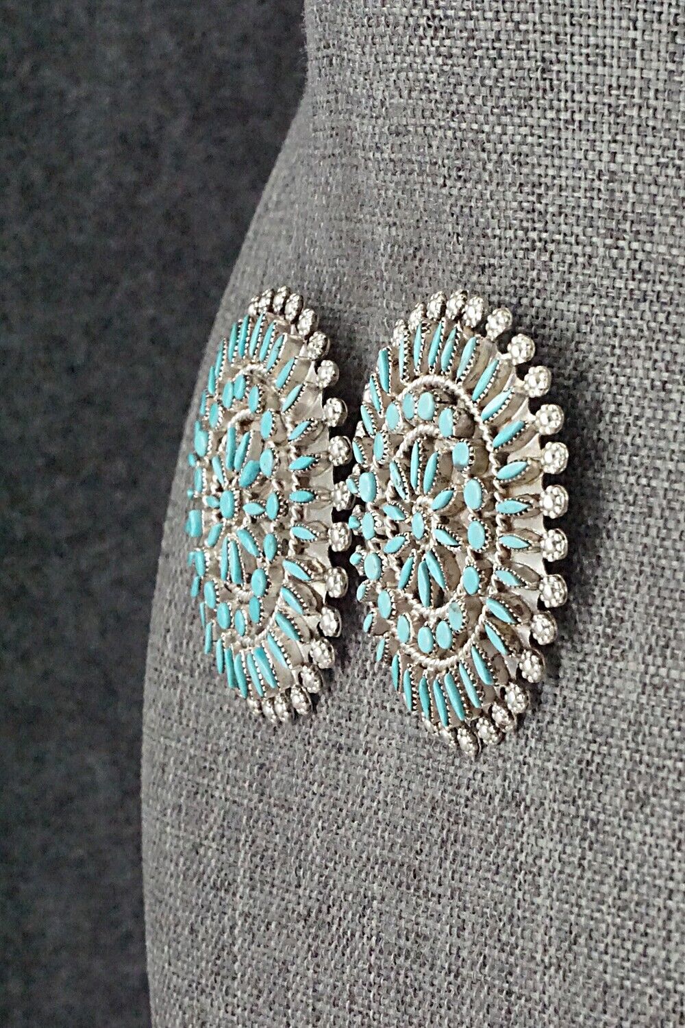 Turquoise & Sterling Silver Earrings - Merlinda Chavez