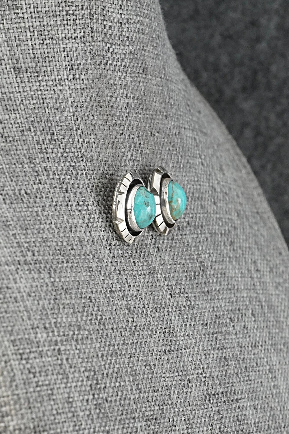 Turquoise & Sterling Silver Earrings - Amos Begay