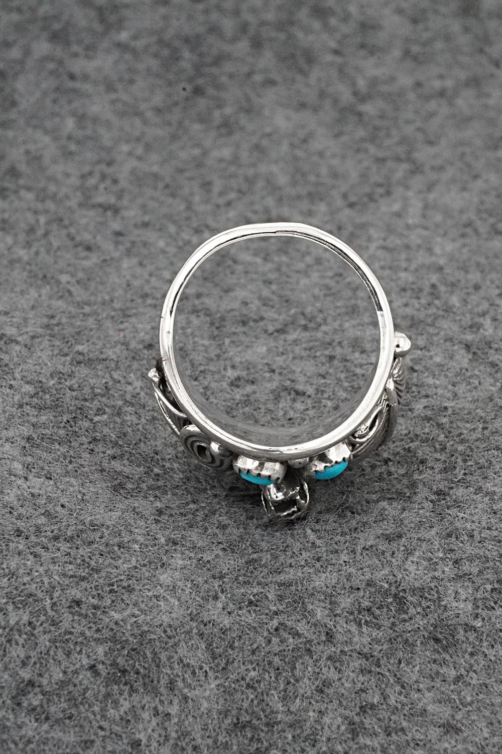 Turquoise & Sterling Silver Ring - Darrell Morgan - Size 13