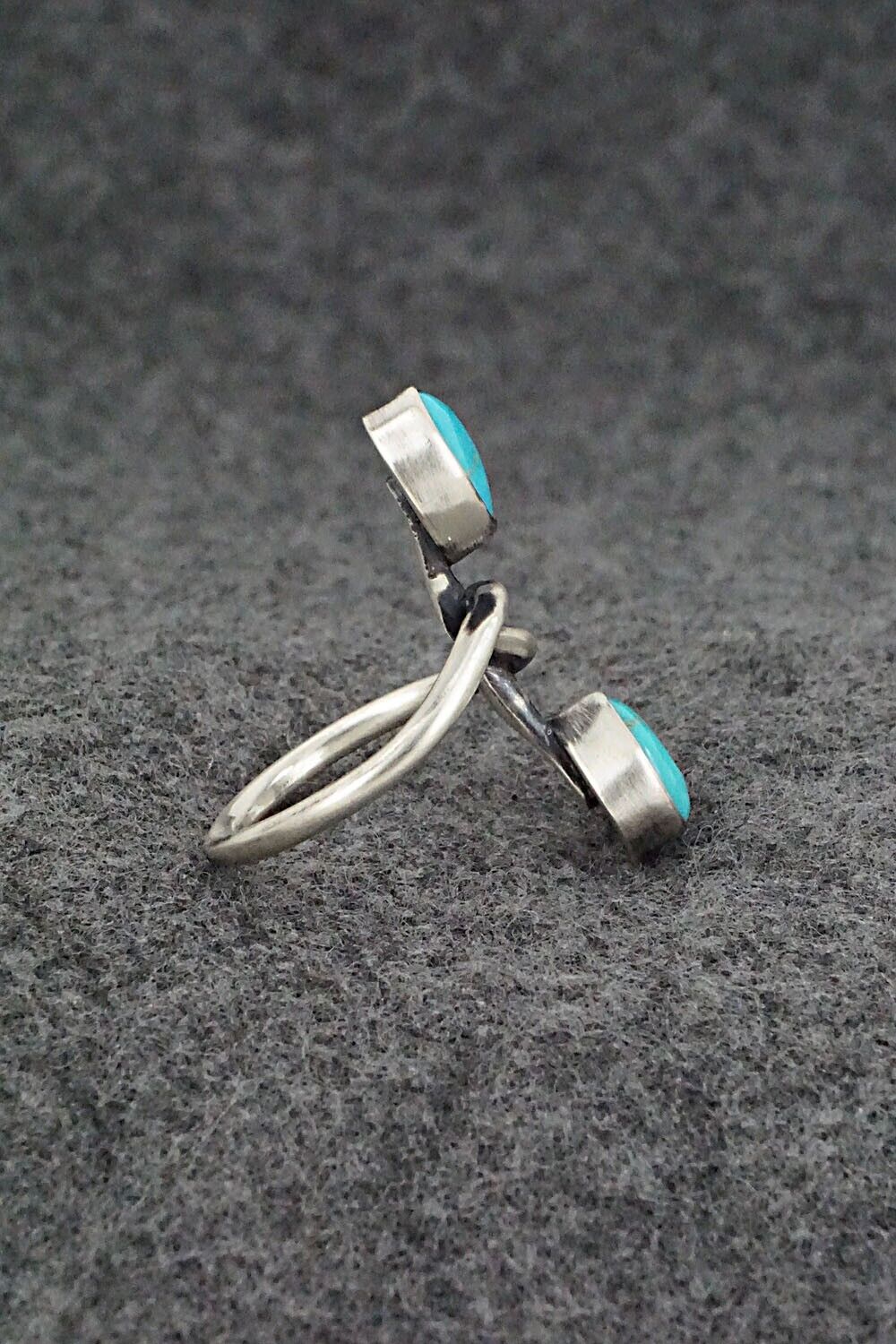 Turquoise and Sterling Silver Ring - Raymond Coriz - Size 6.5