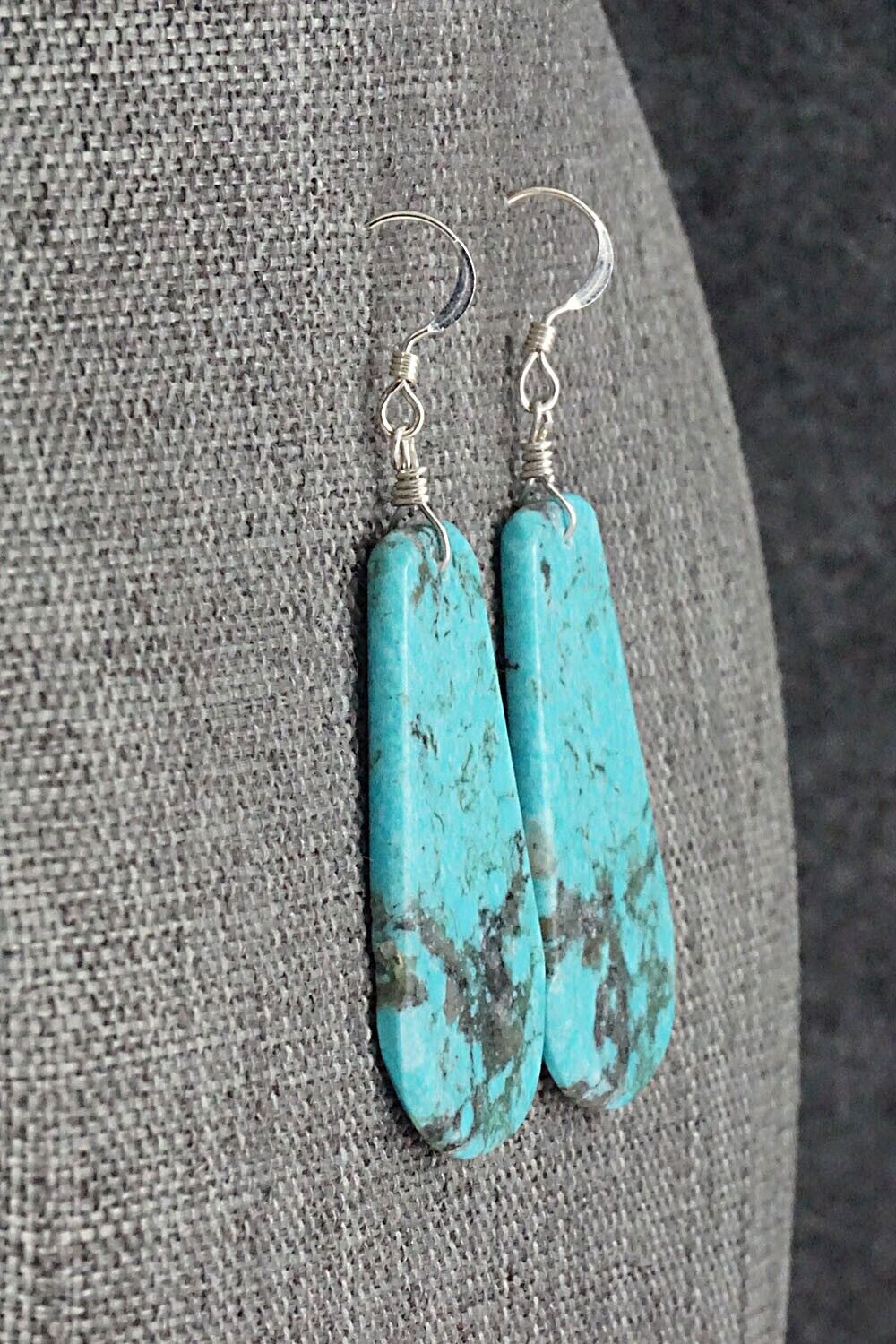 Turquoise & Sterling Silver Earrings - Lupe Lovato