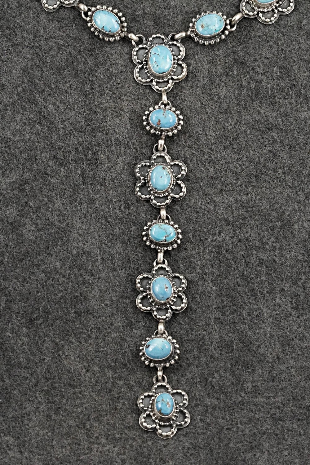 Turquoise & Sterling Silver Necklace and Earrings Set - Darrin Livingston