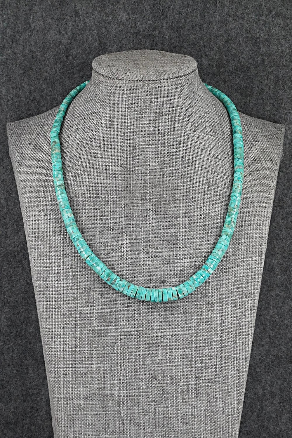 Turquoise & Sterling Silver Necklace 17" - Doreen Jake