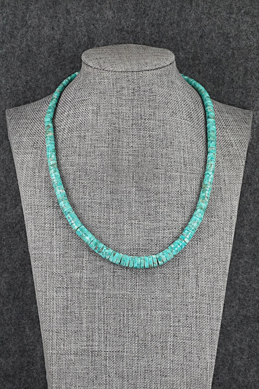 Turquoise & Sterling Silver Necklace 17" - Doreen Jake