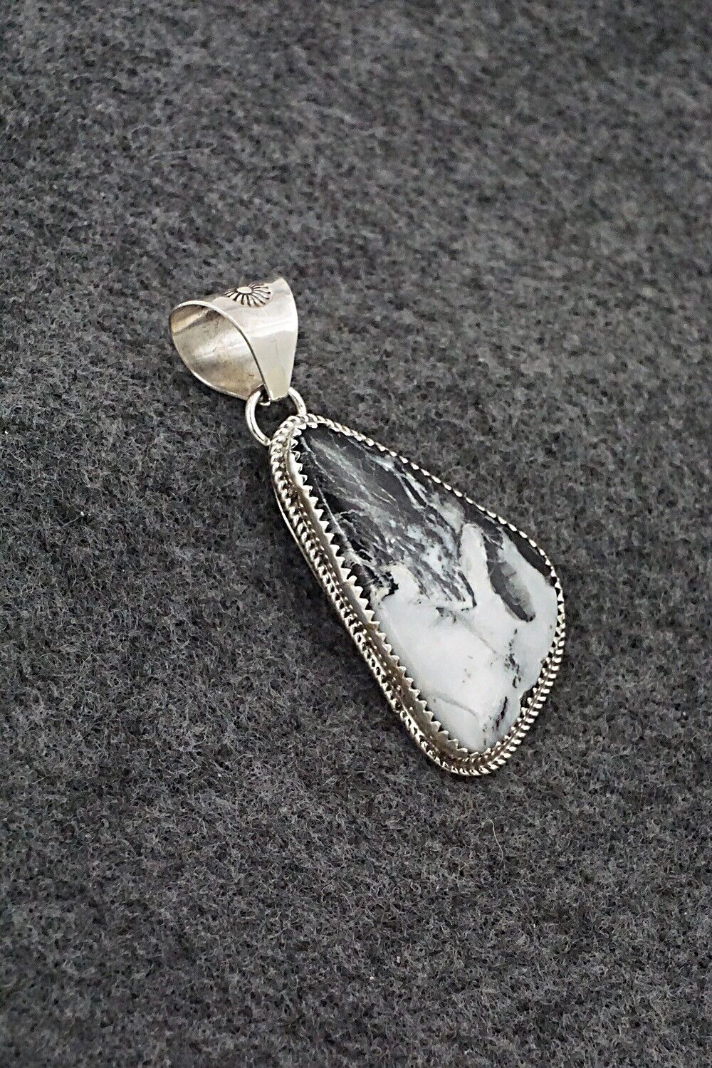 White Buffalo & Sterling Silver Pendant - Ernest Hawthorne