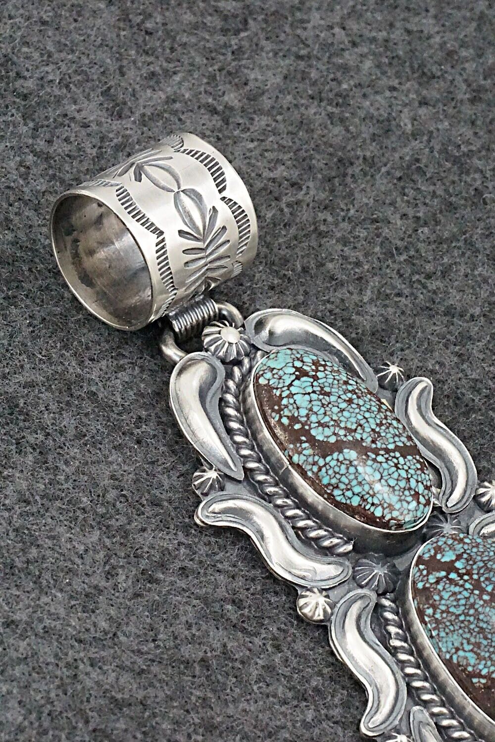 Turquoise & Sterling Silver Pendant - Raymond Delgarito