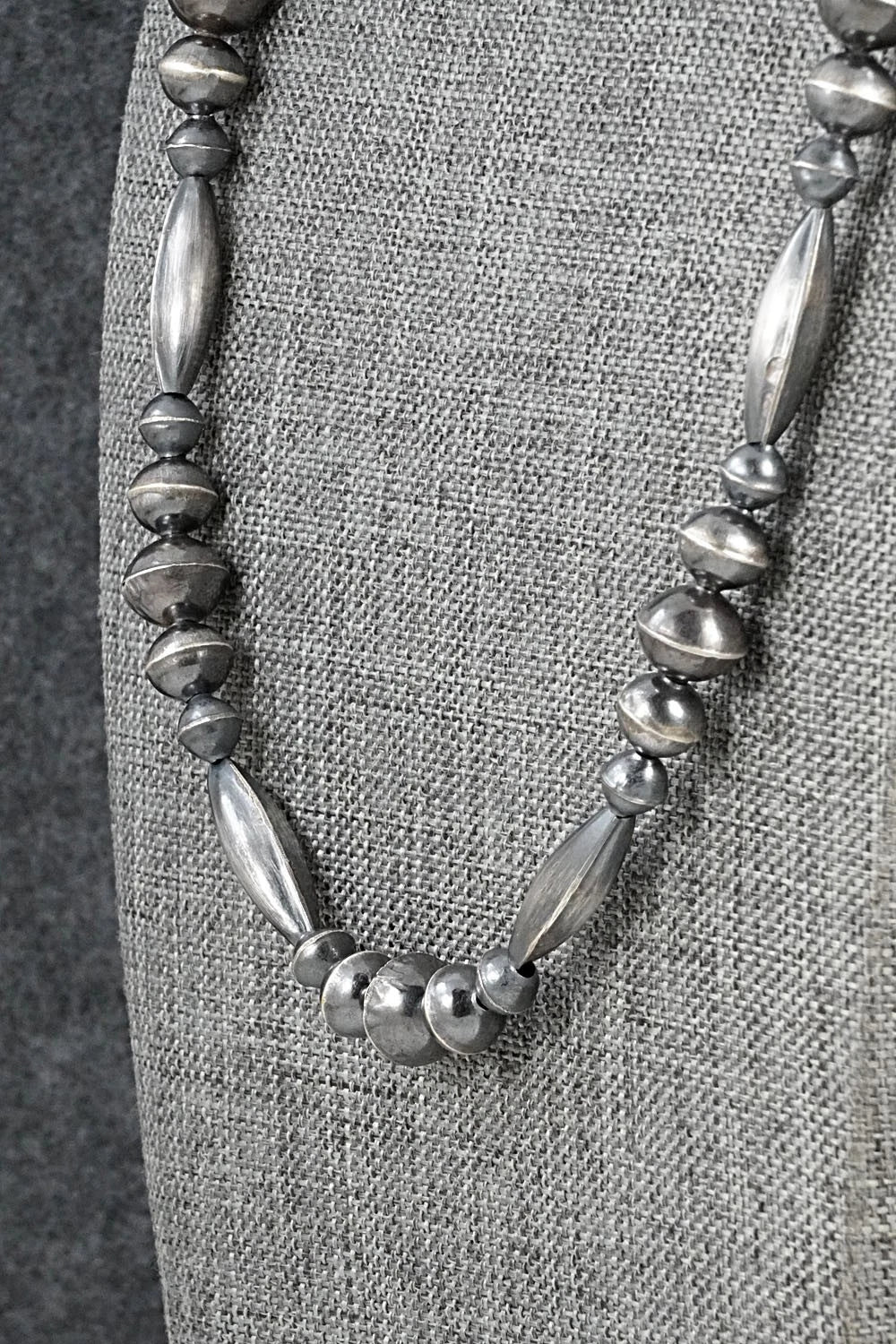 Sterling Silver Navajo Pearl Necklace 22" - Vintage