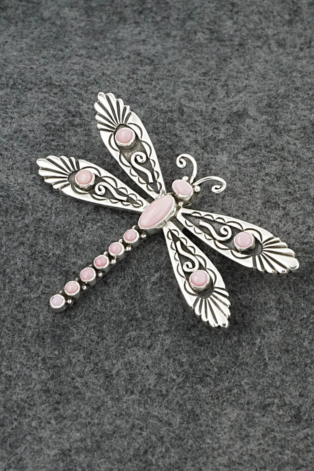 Pink Conch & Sterling Silver Pendant/Pin - Lee Charley