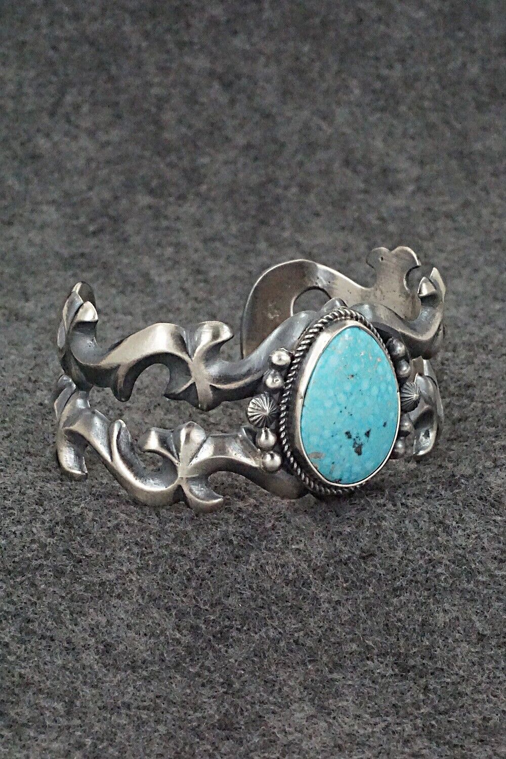 Turquoise & Sterling Silver Bracelet - Harrison Bitsue