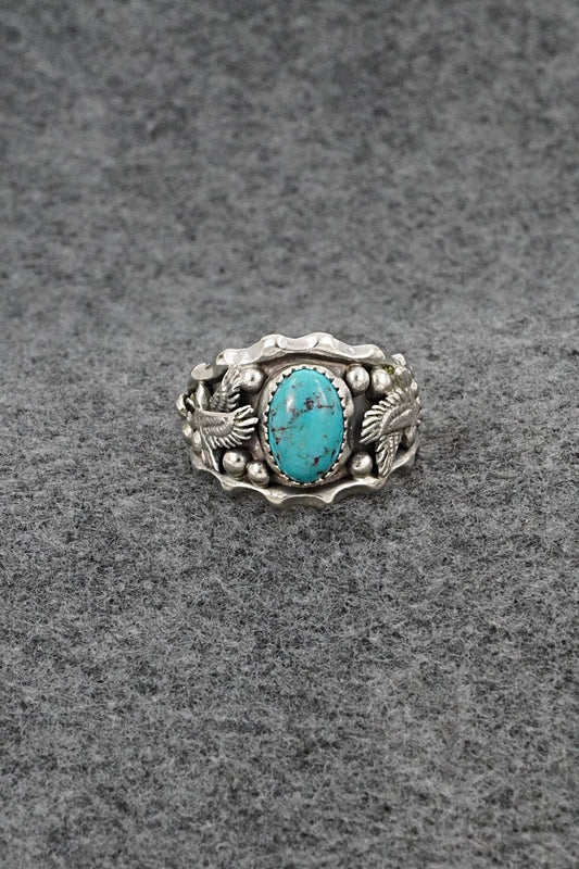 Turquoise & Sterling Silver Ring - Genevieve Francisco - Size 11