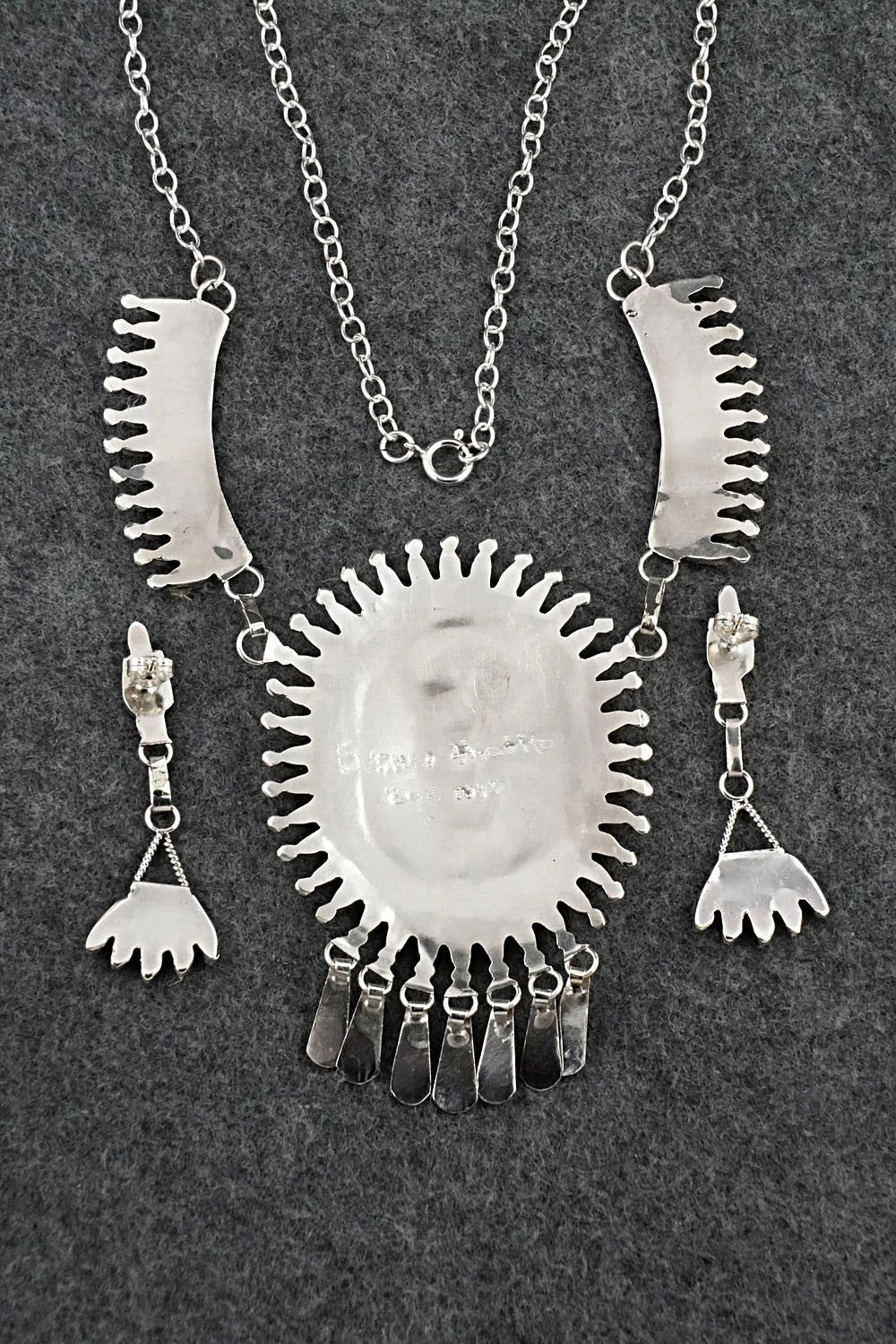 Coral & Sterling Silver Necklace Set - Evonne Hustito