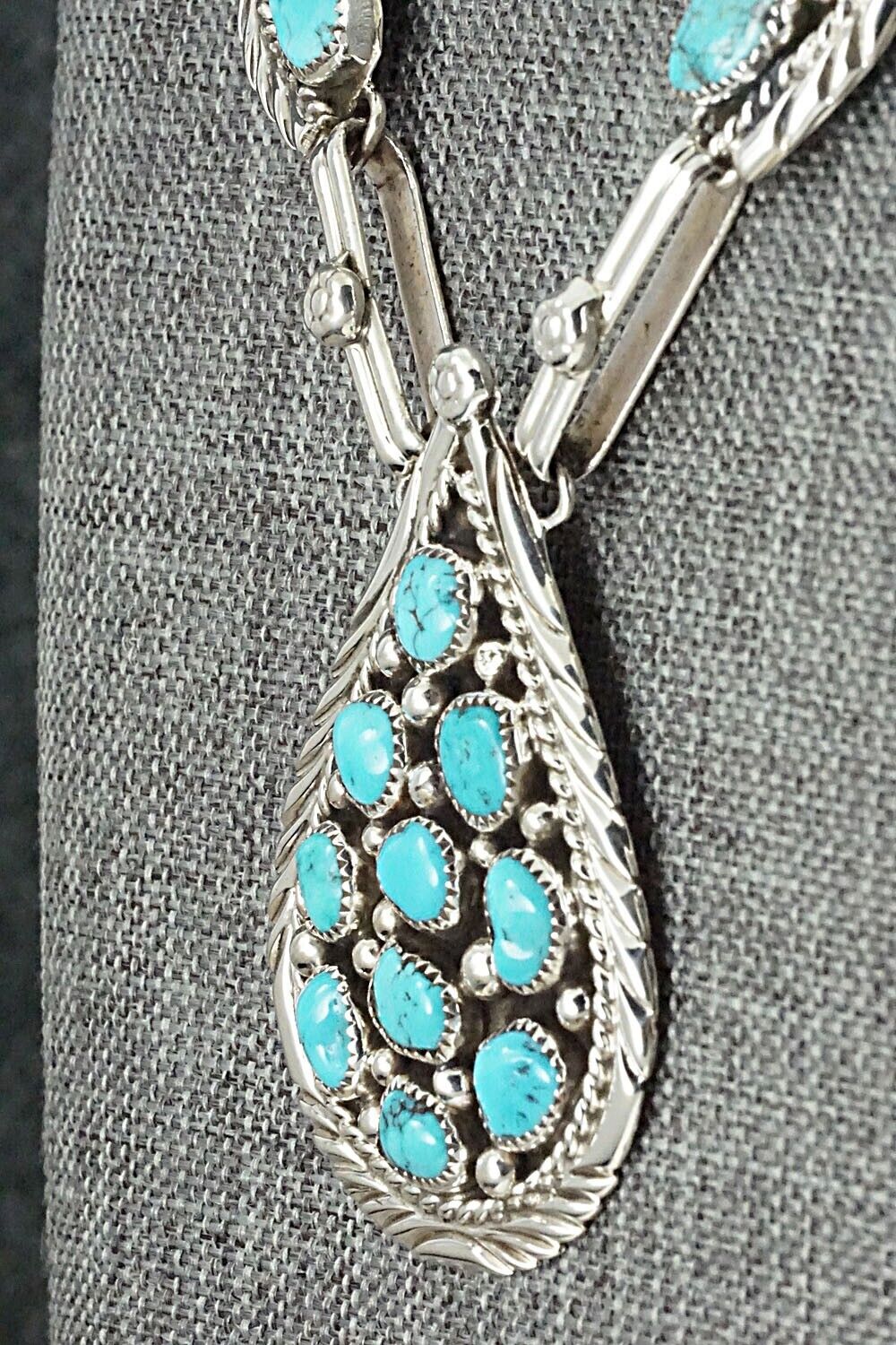 Turquoise & Sterling Silver Necklace and Earrings Set - Darlene Begay