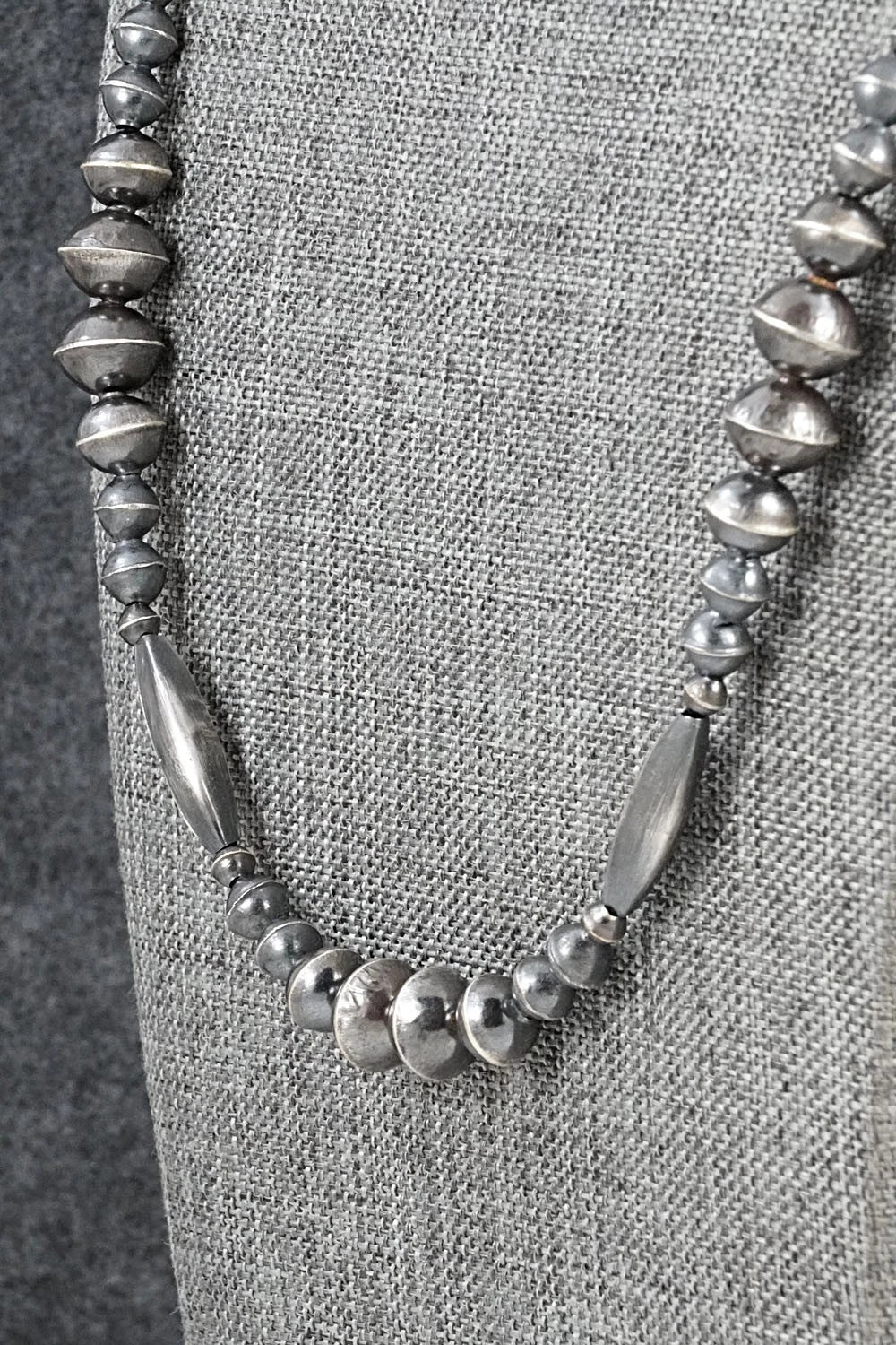 Sterling Silver Navajo Pearl Necklace 22" - Vintage