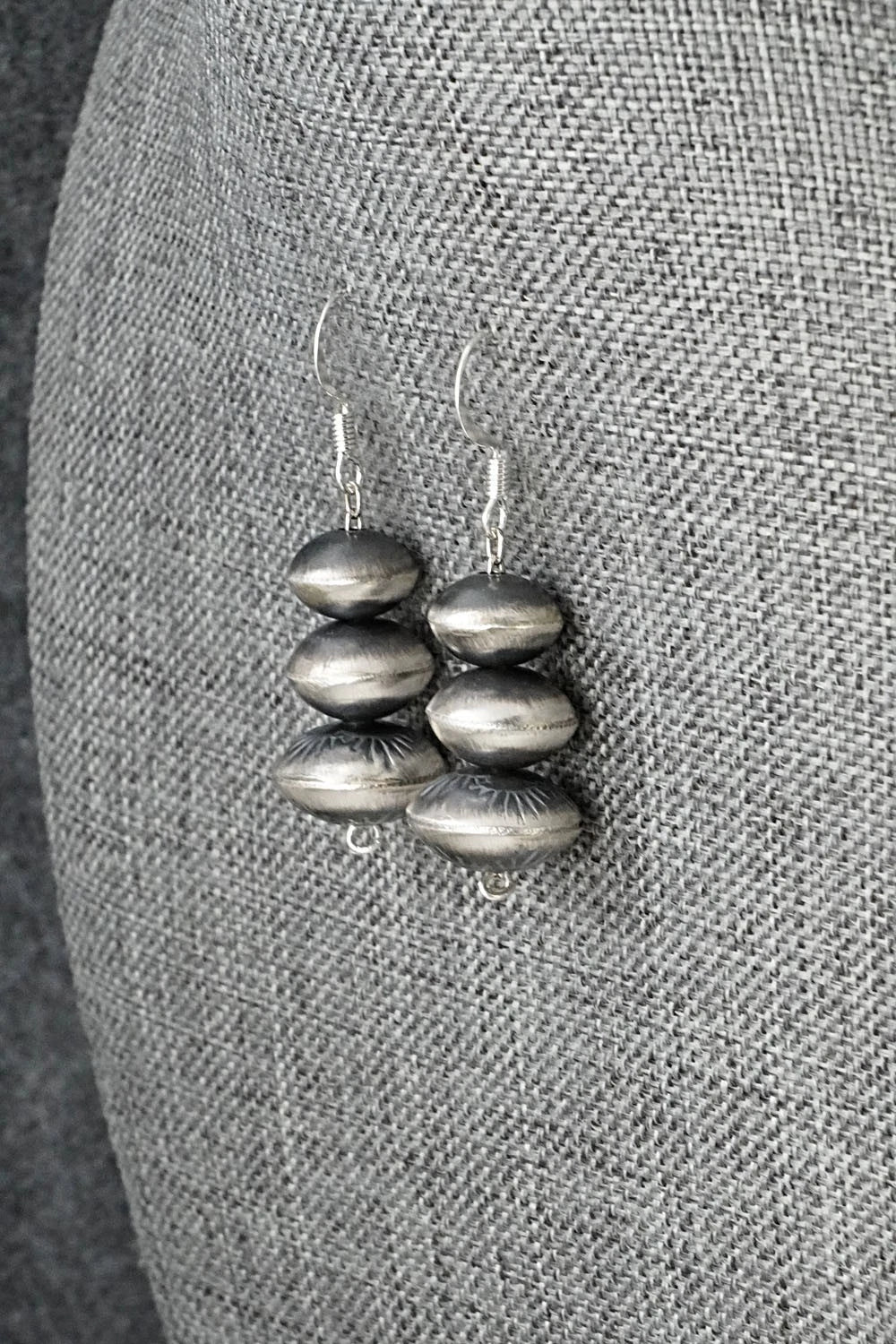Sterling Silver Navajo Pearl Necklace & Earrings Set - Angeline Miller