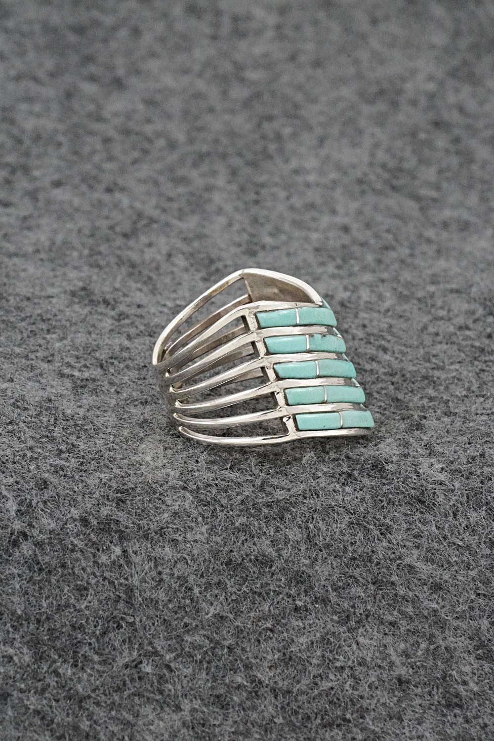 Turquoise & Sterling Silver Ring - Andrew Enrico - Size 8.25